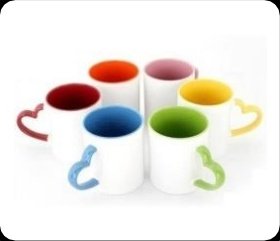 3 Tone Heart Handle Mug