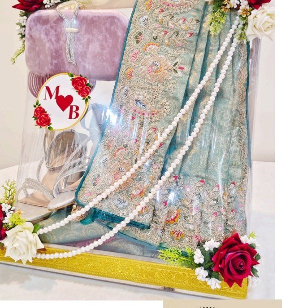Saree Trousseau Packing - Teal