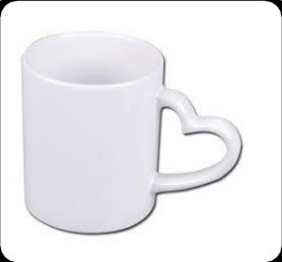 White Heart Handle Mug